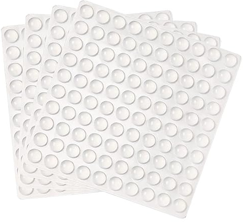 TSHAOUN 400 Pcs Butées de Porte Adhesive 10 ×3mm Tampon en Silicone Transparent Butées de Protection en Caoutchouc, Tampons Amortisseur pour Protection des Meubles, Tiroirs, Armoires, Anti Bruit