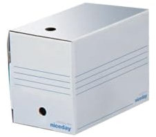 IDMENAGE Archivbox – aus weißem und blauem Karton – Größe 335 x 200 x 245 mm – wird in 10er-Packungen verkauft