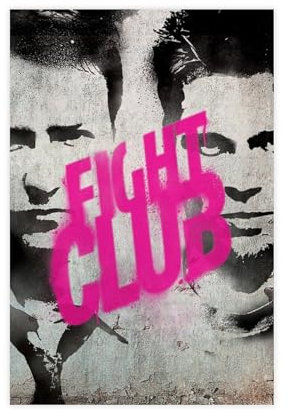 MAHWER Fight Club Filmposter auf Leinwand, Poster, Wandkunst, Dekor, Bild, Gemälde für Wohnzimmer, Schlafzimmer, Dekoration, ungerahmt, 30 x 45 cm