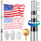 VEVOR Kit de Mástil de Bandera Telescópico de 609 cm Mástil de Bandera de Aleación de Aluminio Resistente en Suelo Mástil de Bandera de 3 Modos de Visualización con Accesorios Profesionales, Plata