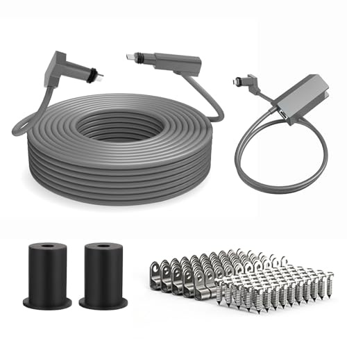 MENDUNER 32.8FT Satellite Cable Kit(Cable&Ethernet Adapter&Wall Plug&Cable Clips & Screws), 1200Mbps IP68 Satellite Cable Extension with Ethernet Adapter for Gen2 V2
