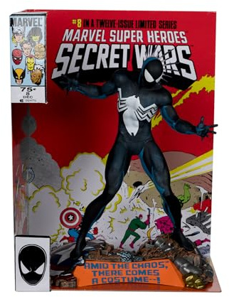 McFarlane Toys - Marvel Spider-Man Coleccionable a Escala 1:6 con Escena y cómic (Marvel Super Heroes Secret Wars #8)