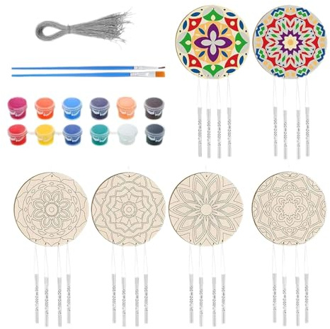 Carillon éolien pour, kit de loisirs créatifs, activités artistiques | Créez vos propres arts et travaux manuels, carillon éolien en bois pour Thanksgiving, Noël, anniversaire