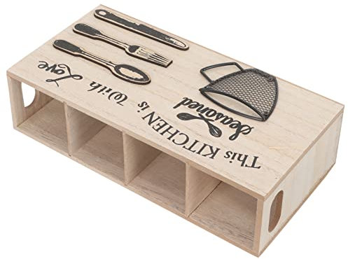 Alipis Wooden Cutlery Box Multi-grid Utensil Case for Household Kitchen Use As Wedding Table Centrepieces and Delicate Utensil Storage