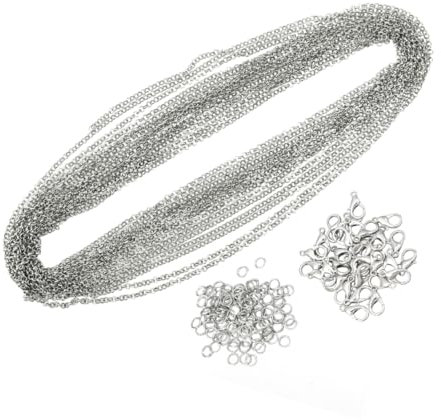 DIYEAH 131pcs O-Shaped Chain Lobster Buckle Opening Ring Set Cable Chain Jewelry Making Decor