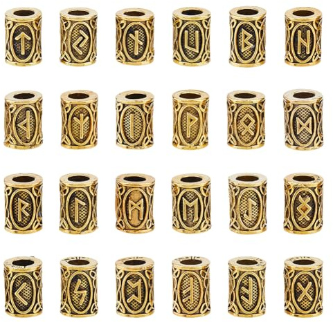 DICOSMETIC 24 perline distanziatrici in lega di stile 24, 12 x 8,5 mm, oro antico europeo, grandi perle di metallo per trecce, perline per tubi di metallo, per la creazione di gioielli, foro: 5 mm