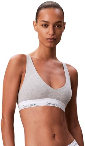 Calvin Klein Bralette Mujer Unlined Triangle Tirantes Ajustables, Gris (Grey Heather), M