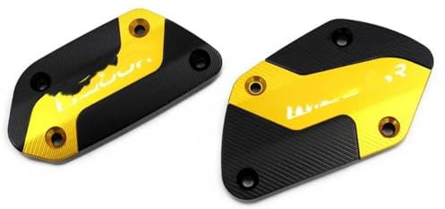 LLYIXUAI Für R1200RS 2014-2017 Motorrad Vorne Kupplung Bremsflüssigkeit Reservoir Kappen Öl Tank Abdeckung Vorne Hinten Brems Reservoir Abdeckung(Yellow)