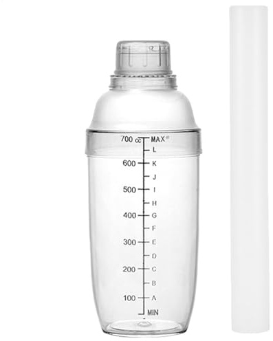 Batidor de café, batidor de látigo, kit de coctelera con gran capacidad con martillo de limón, coctelera de café, coctelera transparente con escala y parte de colador, botella de batidora de vino