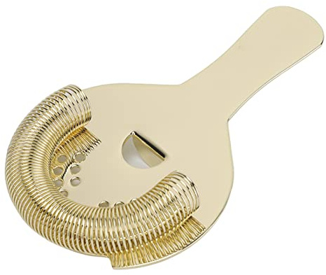 Cocktail Strainer FINE Filter Portable Stainless Steel BAR for Home Party Bars (Gold)