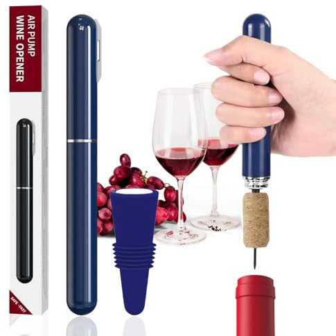 FBBULES Set de Accesorios para Vino, Sacacorchos de Aire a Presión, Tapón Reutilizable para Botellas, Tapón de Silicona, Ideal para los Amantes del Vino