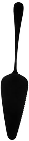 Cabilock Pelle à Gâteau Dentelée Acier Inoxydable Noire Spatule de Cuisine Ergonomique pour Découpe Facile de Pizza Gâteau et Fromage Outil de Cuisson et Facile à Nettoyer
