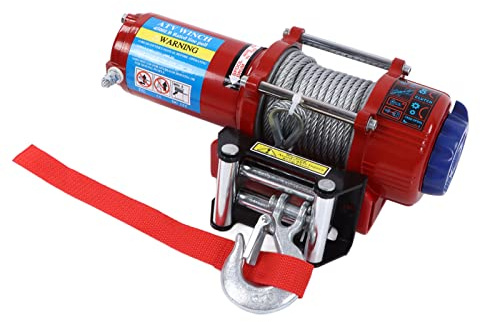 AKLOSIPY Kit de Treuil électrique 4 500 Lb 12 V avec Guide-câble à Rouleau, Plaque de Montage, Crochet, Vis et écrous pour Voitures, Camions et Remorques