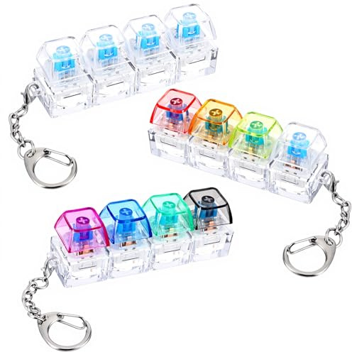 3 stycken tangentbord Fidget leksak, Roliga Fidget tangentbord nyckelringar, linjär klick nyckelring, tangentbord nyckelring tangenter kursdesign för stressreducering för stressreducering hos vuxna