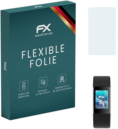 atFoliX Screen Protector compatible with Fitbit Charge 3 Protector Film, ultra clear and flexible FX Screen Protection Film (3X)