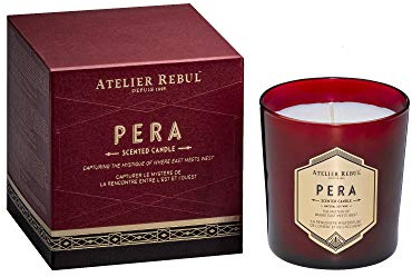 ATELIER REBUL PERA DUFTKERZE IM GLAS (210g) - Sojawachs - Exquisites Rosen-, Patchouli- Brenndauer von bis zu 45 Stunden - Luxuriöse Duftkerze