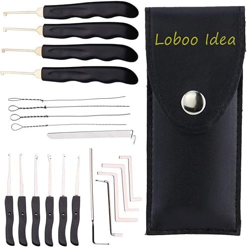 Loboo Idea Kit de extractor de llave rota de 20 piezas, herramienta de bloqueo de Home Depot, gancho de extracción, gancho de extracción, juego de extractor de llave rota