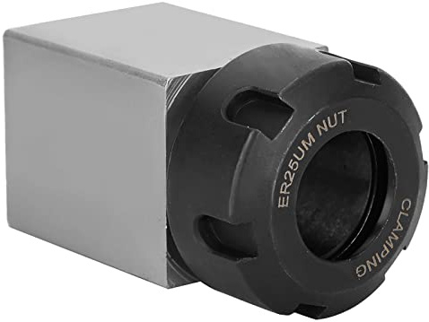ER25 Collet Block, High Hardness Tool Steel Square Collet Chuck Holder for CNC Lathe and Engraving Machine Precision Machining Workholding Accessory