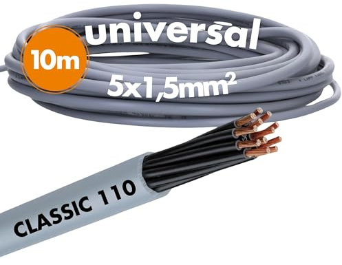 10 Meter Lapp 1119905 Ölflex Classic 110 PVC Steuerleitung 5x1,5 mm² ohne grün-gelben Schutzleiter I Steuerkabel 5 adrig I Kabel 5 adrig