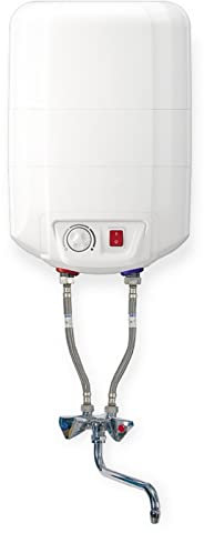 10 Liter druckloser ÜBERTISCH Warmwasserspeicher Boiler im Durchflussprinzip mit Mischbatterie