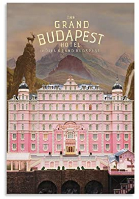 Póster de película de guerra de comedia de hotel de The Grand Budapest, póster artístico en lienzo y arte de pared, póster moderno para decoración de dormitorio familiar, 20 x 30 cm