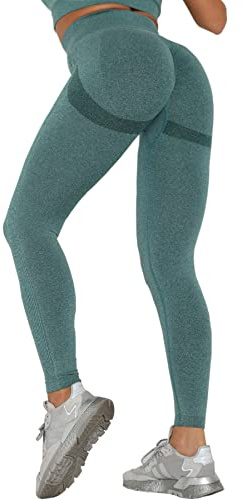 Merlvida Scrunch Butt Mallas opacas para mujer, cintura alta, sin costuras. Diseño push-up, estilo Boom Booty. Pantalones deportivos con control de abdomen, para yoga, fitness y entrenamiento, S
