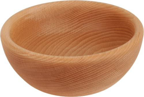 Woodcarver, Kleine Holzschüssel 12 cm aus Buchenholz – Runde Servierschale für Snacks, Nüsse, Süßigkeiten – Natürliche Schale rustikal geölt – Handgefertigt aus nachhaltigem Holz