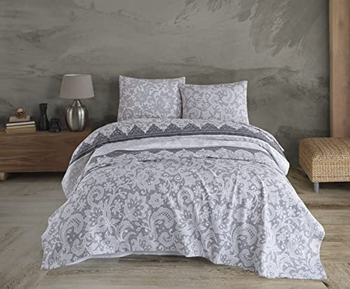 IlGruppone Copriletto Estivo Due Piazze Primavera Estate 100% Cotone Piquet Coperta Leggera - Floralway - Matrimoniale