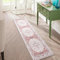 Carvapet Tappeti Runner Passatoia 60x210cm Antiscivolo Corridore Tappeto Lungo Tappeti di Zona Lavabile Medaglione Fiore Tappeto per Camera da Letto Soggiorno Cucina(Rosa)