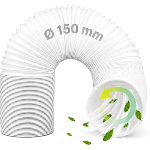 Tuyau de climatiseur portable Diamètre 15cm Climatiseur Mobile Tuyau évacuation Climatiseur Mobile pour climatiseur d'échappement Compatible avec Les climatiseurs Mobiles LG,Delonghi et Autr