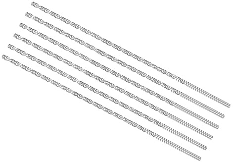 CoCud 6Stk Extra Lange Spiralbohrer 3.5mm Bohrer Bit Durchmesser Drehbohrer | Schnellarbeitsstahl, 200mm, Gesamt Länge, Für Gehärtetes Metall Holzarbeiten Plastik Aluminium