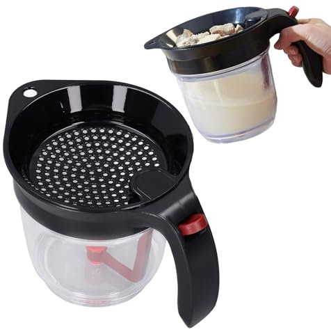 Topyond Séparateur De Graisse Multifonctionnel De 1000ml, Séparation Rapide, Résistant à la Chaleur, sans BPA, ABS Durable, Séparateur De Sauce Portable,ustensiles de Cuisine