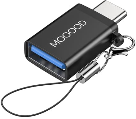 MOGOOD USB-C auf USB 3.0 Adapter, 5Gbps, OTG, Schwarz, MacBook, Chromebook | Aluminium, 5Gbps, Plug-and-Play, für MacBook, Chromebook, Samsung, USB, Festplatte, Maus, Tastatur, Büro, Reisen, Gaming, PC