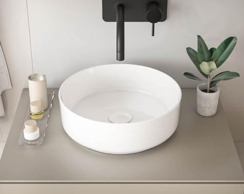 Aufsatz-Waschbecken Bath-O-Line 36x36cm | Keramik rund | weiß