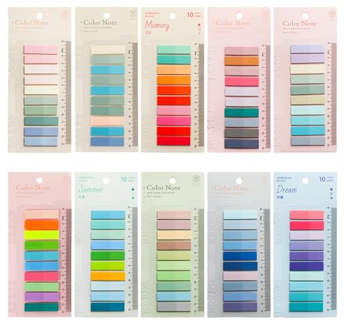 2000 Stück Haftstreifen Haftnotizen, Sticky Notes Book Tabs Post it Pastell Transparente Haftnotizen Klebezettel Post its Klein Index Tabs Haftmarker Page Marker Pastell Notizzettel Bücher Zubehör