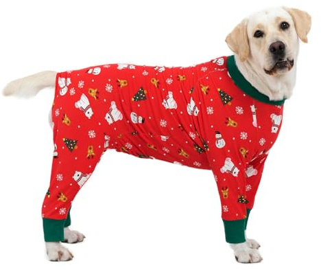 BT Bear Hundebekleidung für große Hunde, elastisches Haustier-Einteiler-Kleid schützt Gelenke, haarfrei, lecksicher, Wundschutz Haustier-Pyjamas PJS Hunde-Overall für mittelgroße bis große Hunde (XXL