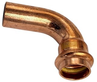 zbs24 Pressfittings Kupfer, Bogen 15mm 90° I/A (1 Stück), mit Dichtungen für Trinkwasser und Gasleitungen, V-Press Kontur, DVGW geprüft