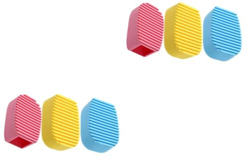 PartyKindom 6pièces Brosse à Laver Silicone Couleurs Bonbon Mini Planche à Laver Portable pour Nettoyage des Vêtements Brossage De Tissus Rose Bleu Jaune