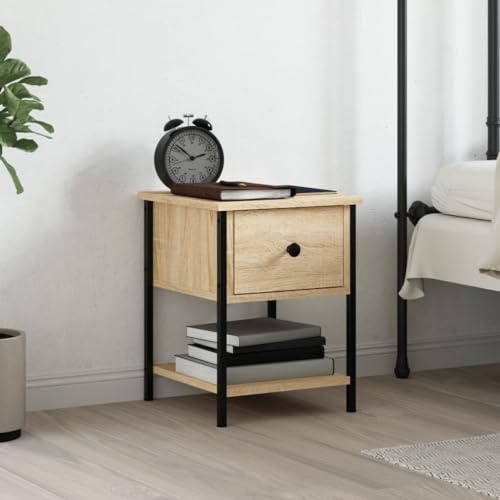 CKioict Telefontisch Ablagetisch Modern Nachtkästchen Nachttisch Sonoma-Eiche 34x35,5x45 cm Holzwerkstofffür kleine Räume, Wohnzimmer, Schlafzimmer