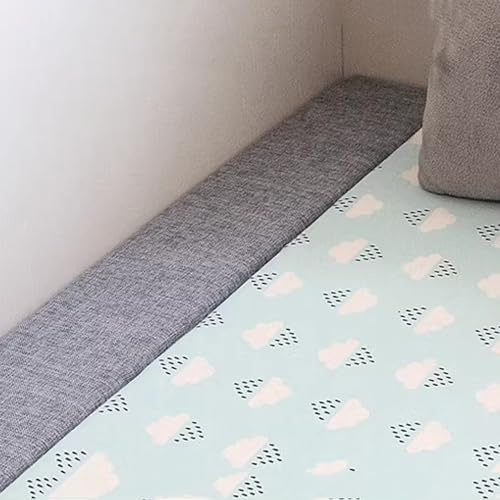 Miaogoo Dicker Bettwand-Matratzenfüller, maßgefertigter weicher Bettlückenfüller, elastisches Bettbrücken-Doppelbett bis King-Size-Bett, bequemes Memory-Foam-Kopfteilkissen (200x10x15cm, Hellgrau)