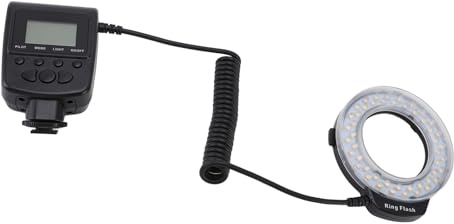 Flash a LED, 48 Luci Anulari a LED Macro, 4 modalità di Illuminazione, con Anelli Adattatori 40,5 Mm, 49 Mm, 52 Mm, 55 Mm, 58 Mm, 62 Mm, 67 Mm, 72 Mm, 77 Mm, 3000k-15000k