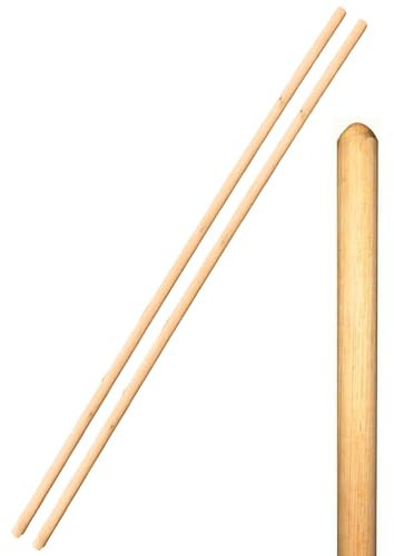Wooden Broom Handle Stick Replacement Wood Handle Heavy Duty Durable Wood Broom 48 inces (120 cm) Long Mop Handle 15/16 (23/24mm) Diameter Broomstick Wooden Pole Only (Pack of 2, 15/16 (23/24mm)