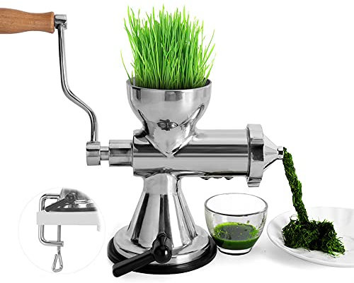 Exprimidor manual de pasto de trigo, exprimidor de hierba de trigo de acero inoxidable para el hogar, máquina extractora de verduras y naranjas para frutas, verduras, pasto de trigo, jengibre,