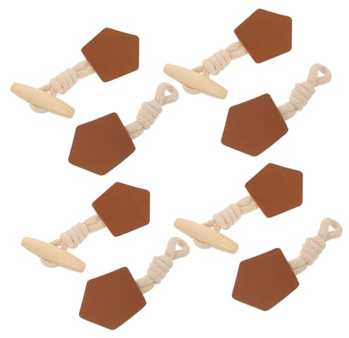 PHENOFICE Holz Knebelknöpfe 8 Paar Mit Pu Lederverschluss Universalgröße Für Mäntel Und Jacken Robust Und Modisch Selbstgemacht Kleidungsschalter Zubehör