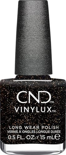 CND Nagellack Vinylux Opulent Onyx - Nr. 483 schwarz glitzer - kratzfest & schnelltrocknend - Queen Tessential collection - Original CND