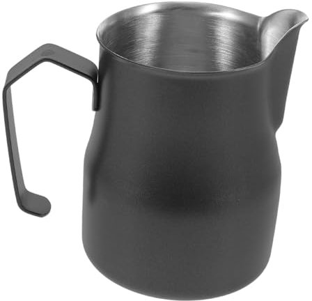 jojofuny Brocca Schiumalatte in Acciaio Inox Nero 550ml per Cappuccino ed Espresso, Controllo Preciso del Versamento e Latte Art, per Caffè e Cucina