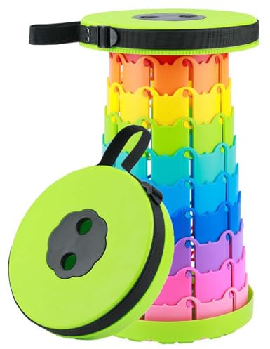RBUDSPOLF Schrumpf-Klapphocker Tragbarer Klappstuhl Teleskop-Klapphocker Teleskop-Klappsitz Erwachsener Camping Angelhocker Mit Tragetasche/G/25 * 45Cm