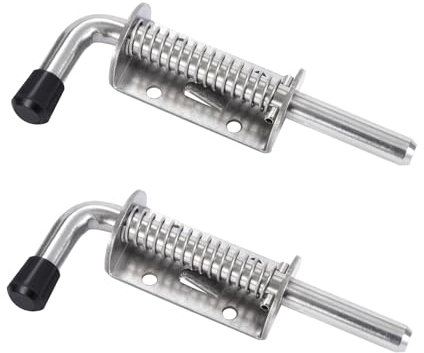 Verrou à Boulon Loquets à Ressort en Acier Inoxydable Robuste, 2 Pièces Portail de Boulon Verrouillage pour Porte de Garage, Portes de Jardin, Placard, 128mm