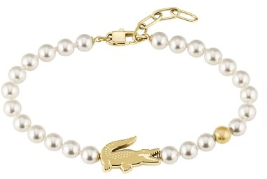 Lacoste Pulsera de Perlas Para Hombre y Mujer Colección MATCHPOINT con Diferentes Charms en Oro Amarillo - 2040430