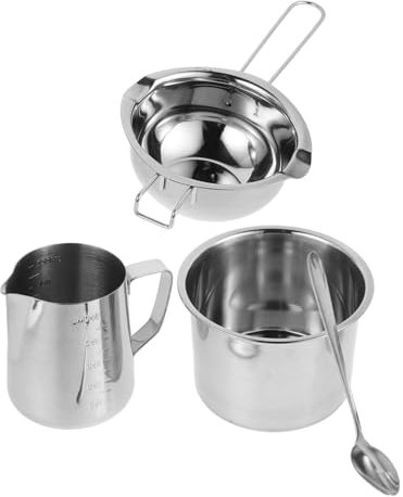 Healeved Juego De Olla Para Derretir Cera Olla Para Baño María Para Cocinar Al Vapor Chapada